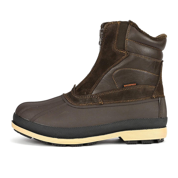 Men's Suede Thinsulate Snow Boots - BROWN BLACK - 1